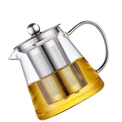 Round Glass Tea Pot with Heat Resistant Handle